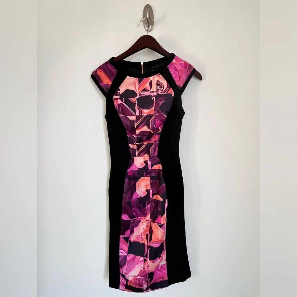 TED BAKER LONDON $325 Jasmaii Geometric Print Midi Dress Sz. 0/US Sz. 2 BNWOT - Picture 8 of 10